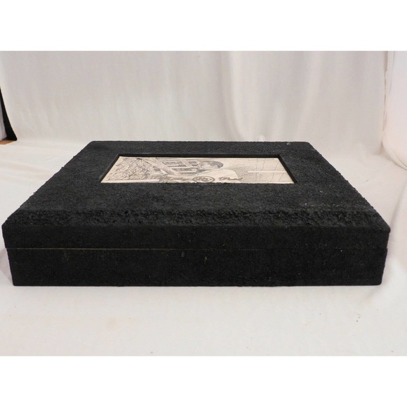 ROCKY PATEL DECADE ROBUSTO BLACK TEXTURED WOODEN EMPTY CIGAR BOX - Picture 2 of 6